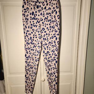 Heiress Equine Women's Pink and Blue Leopard Print Riding Leggings size Small